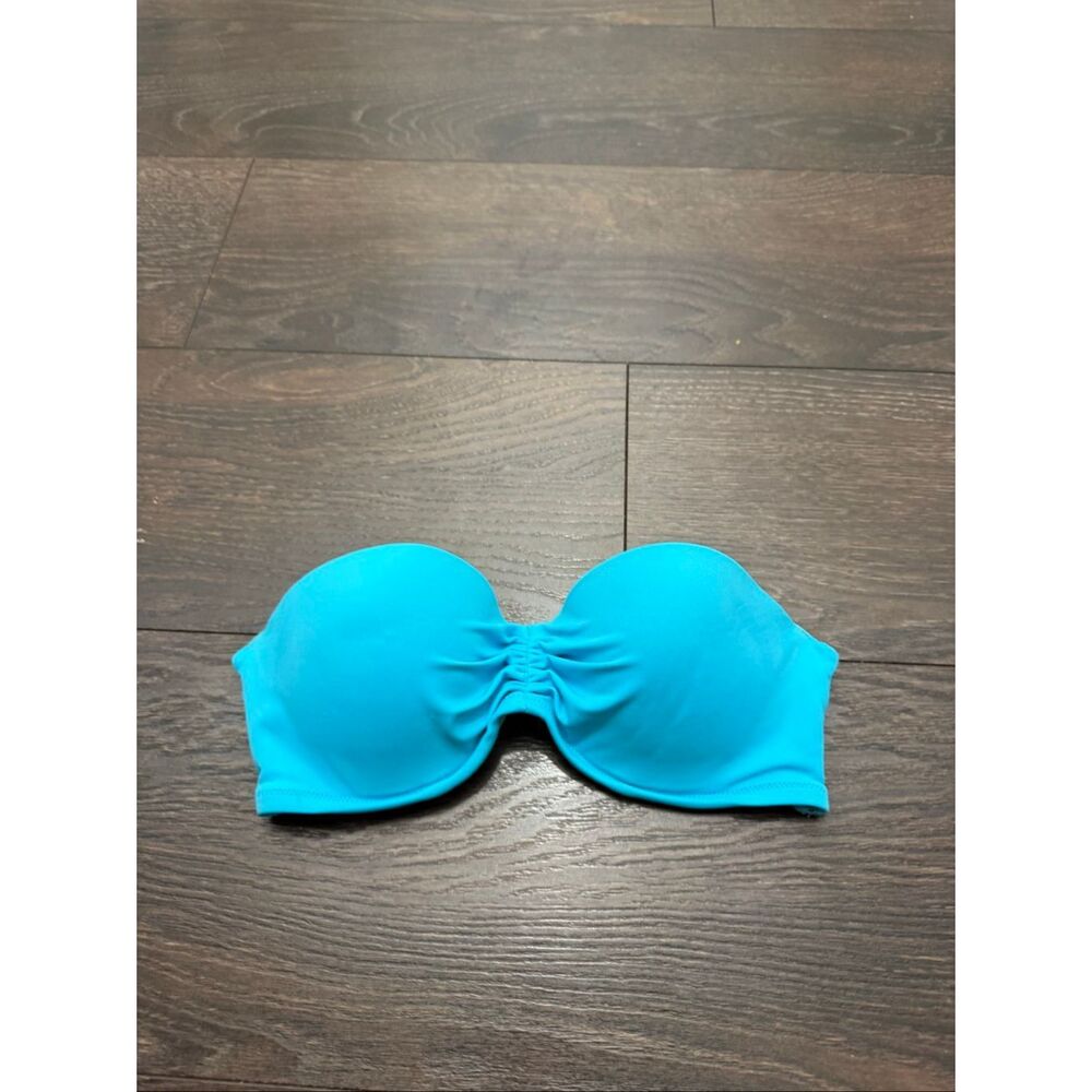 Victoria’s Secret Women’s 34C Blue Bandeau Strap Swim Top Bombshell